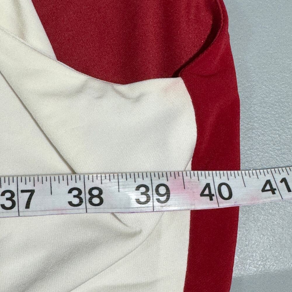 Kasper Womens Mini Dress Size XXL Red Cream Cutout Front Long Sleeve Colorblock - Picture 10 of 14